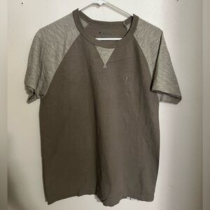 CHAMPION Classic Baseball Style Athletic Short Sleeve T Shirt Tan Boy's Size M‎